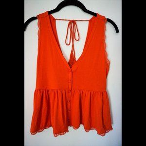 Orange Peplum Tank
